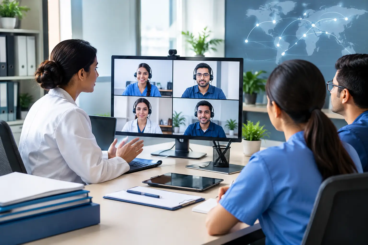offshore healthcare staffing team supporting medical operations